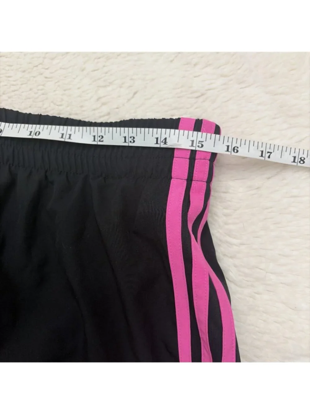 Adidas Womens Running Aero Ready Athletic Shorts Black Pink Stripe  Lined M